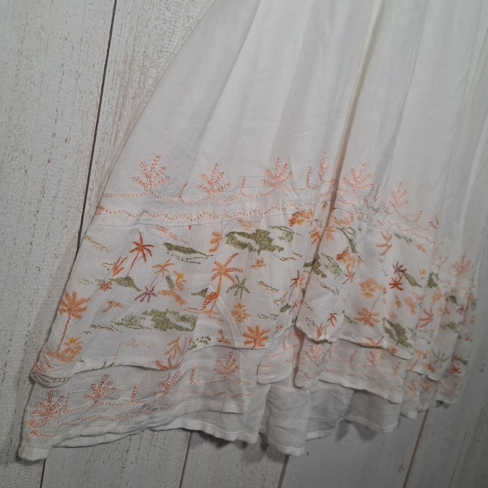 Raya Sun Cottagecore Coastal Grandmother Embroidered Midi Sundress Smocked XL - Picture 5 of 10